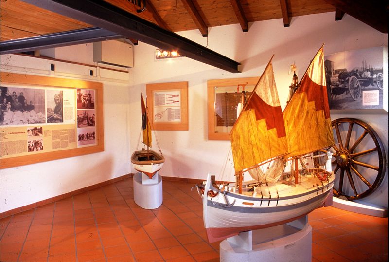 Sezione di marineria: imbarcazione tradizionale (vele al terzo), modello di trabaccolo (foto D. Vanzolini)